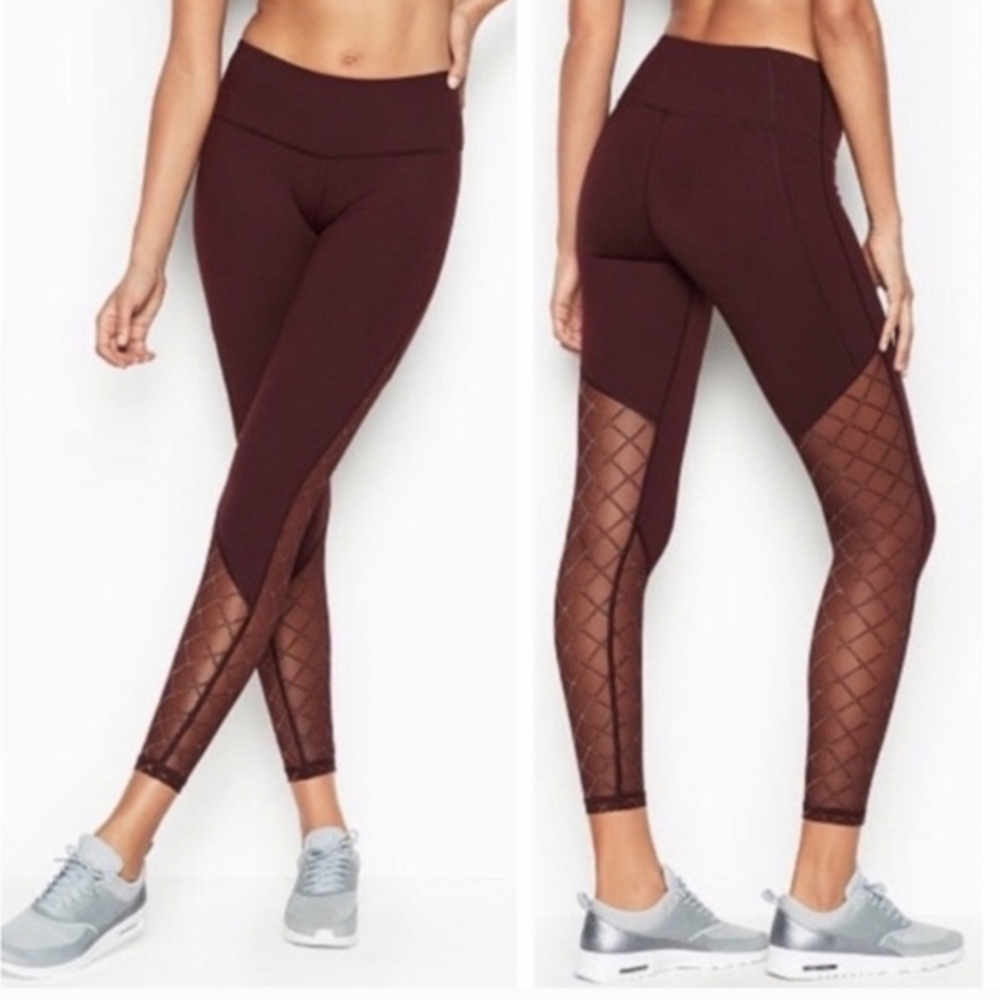 Victoria Secret Sport Knockout Medium Rise Pocket Leggings -Burgandy Sz: Medium
